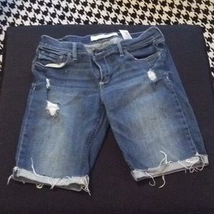Abercrombie and Fitch distressed denim shorts.